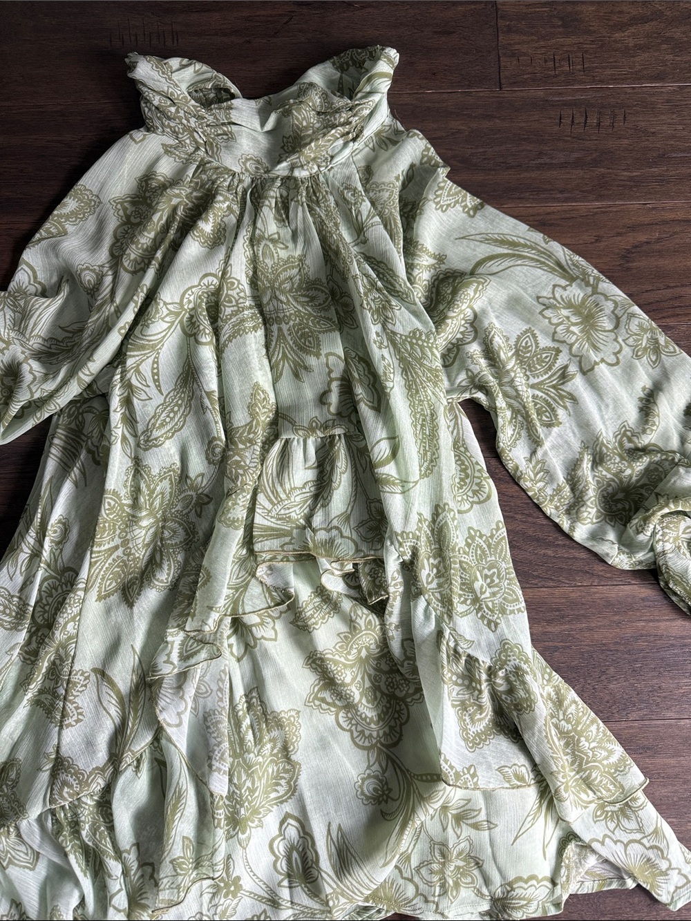 NWT Avec Les Filles Women's Mock Neck Tiered Ruffle Mini Dress M - Picture 7 of 8